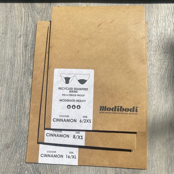 Modibodi Recycled Seamfree Bikini in Cinnamon (Moderare-Heavy) - Picture 3 of 4